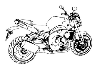 Fototapeta na wymiar sketch of a sport motorcycle vector