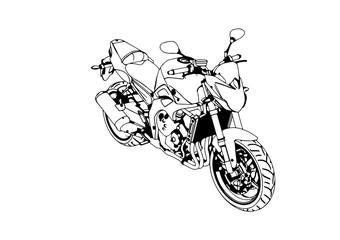 Fototapeta na wymiar sketch of a sport motorcycle vector