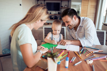 Happy family spending time together