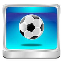 Button with Soccer ball - 3D illustration