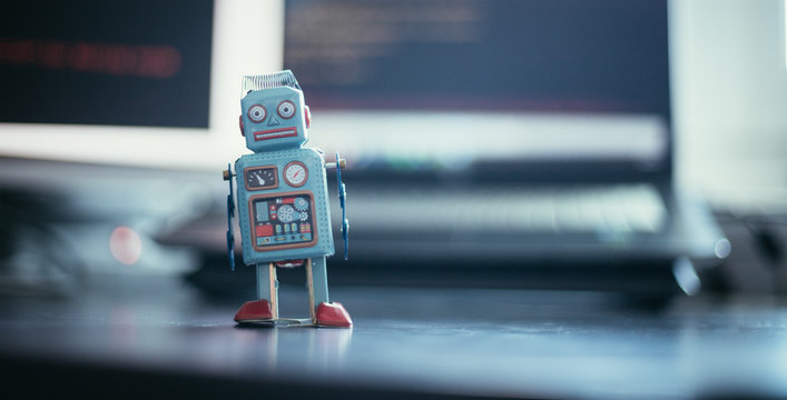 Chatbot / Socialbot / K&uuml;nstliche Intelligenz / Algorithmen: Blechroboter als Metapher, Breitbild