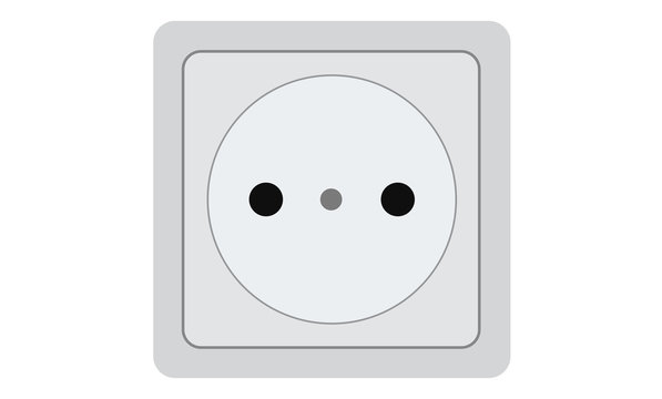 Enchufe sobre fondo blanco.