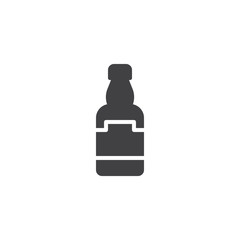 Beer bottle vector icon. filled flat sign for mobile concept and web design. Bottle of alcohol drink simple solid icon. Symbol, logo illustration. Pixel perfect vector graphics