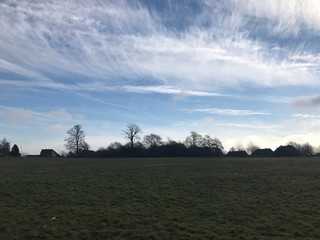 Crazy sky over the field 