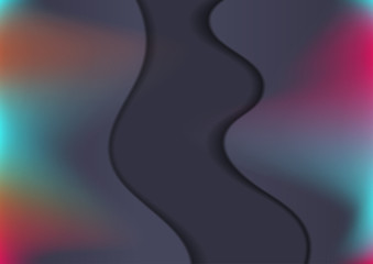 Dark toned colorful holographic wavy background