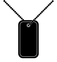Army soldiers badge tag medallion metal chain vector eps 10