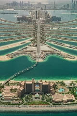Photo sur Plexiglas construction de la ville Vue aérienne de l& 39 île de palmiers artificiels à Dubaï.