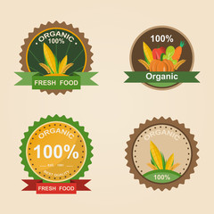 Organic Fresh Product. Vector illustration logo. Farm Fresh badge.