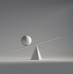 Fototapeta na wymiar White spheres in equilibrium