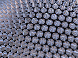 Abstract spikes metal  background. BDSM planet