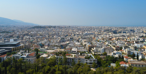 Fototapeta na wymiar City view from Acropolis in Athens, Greece on June 16, 2017. 