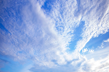 Naklejka na ściany i meble Blue sky with clouds background, Beautiful daylight natural sky composition.