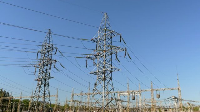 High voltage power lines and Electricity Power transformer station