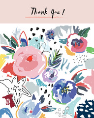 Creative universal artistic floral background. Hand Drawn textures. Trendy Graphic Design for banner, poster, card, cover, invitation, placard, brochure or header. Vector