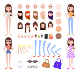 Woman Construction Collection Vector Illustration