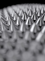 Abstract spikes metal  background. BDSM planet