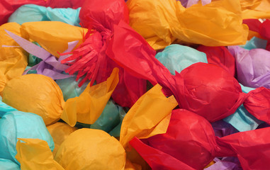 Background of candies individually wrapped for sale