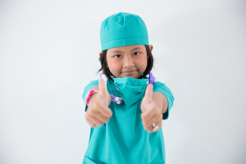 Fototapeta na wymiar little kid profession uniform as a nurse