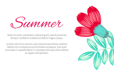 Summer Theme Beautiful Poster Vector Illustration