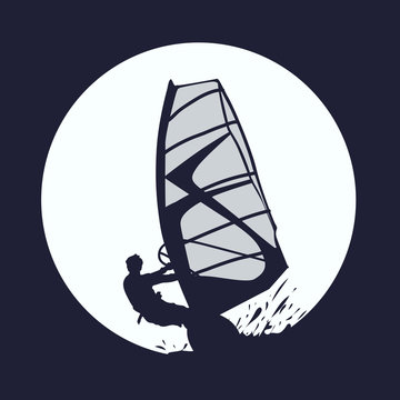 windsurfing silhouette