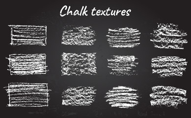 Set of chalk textures. Design elements. Vector background. Isolated on black background. Square frames - 207771526