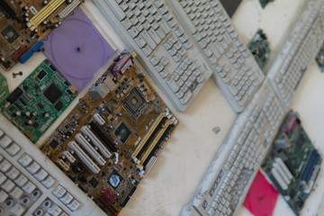 computer components on the wall