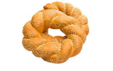 Bagel with sesame seeds isolated
