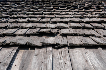 old wooden roof wood