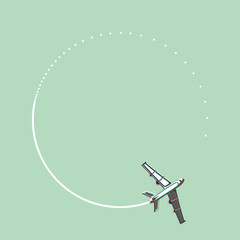 plane with white trail vector illustration