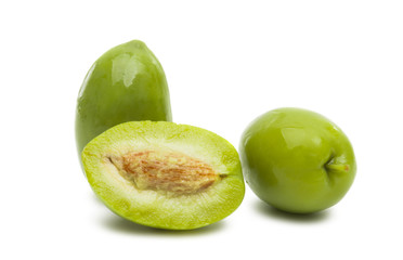 green large olives isolated