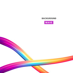 Colored wave poster. Vector