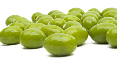 green large olives isolated