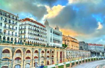Foto op Canvas Zeeboulevard in Algiers, de hoofdstad van Algerije © Leonid Andronov