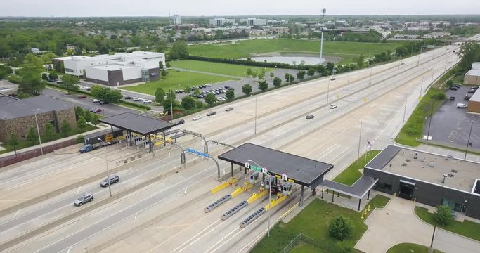 A great way to drive cars and pay a toll on a toll road in the U.S. Height view. Electronic toll only