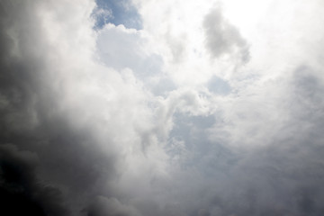 The dark sky before the rain falls.