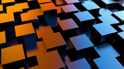 Colored light. Abstract geometric background. 3d render