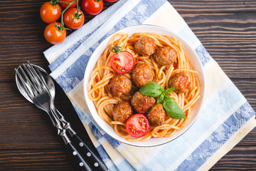 Spaghetti with meatballs