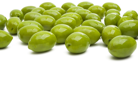 green large olives isolated