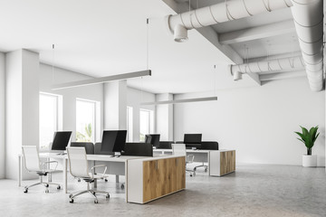 White open space office corner