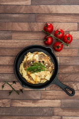 mashed chicken and tomatoes zucchini