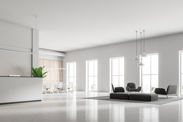 White reception and waiting room