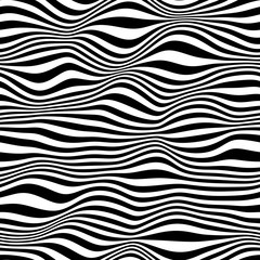 3D seamless wave pattern, black and white texture