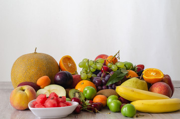 Fresh colorful fruits.  Healthy nutrition, diet concept.