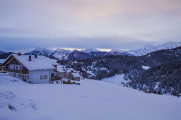 Fototapeta premium Winter landscape in Dolomites, South Tirol. Italy