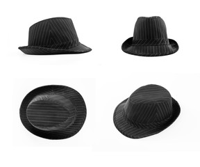 Set of black hat with white stripes