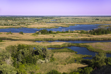 Naklejka premium Bottomland of Vorskla river . Top view. Ukraine. Europe