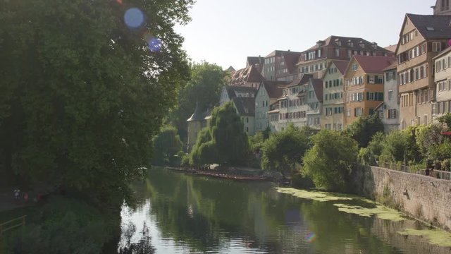 Neckarfront T&uuml;bingen Sonne