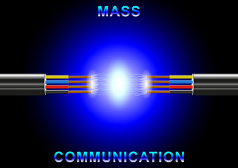 Mass communication. Electric, communication, telecommunication cable break.