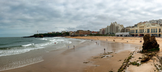 waves ocean of the Biarritz beach