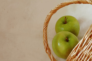 apples green in the basket